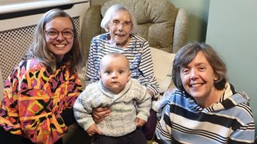 Four generations topping 197 years are reunited at Manchester care home